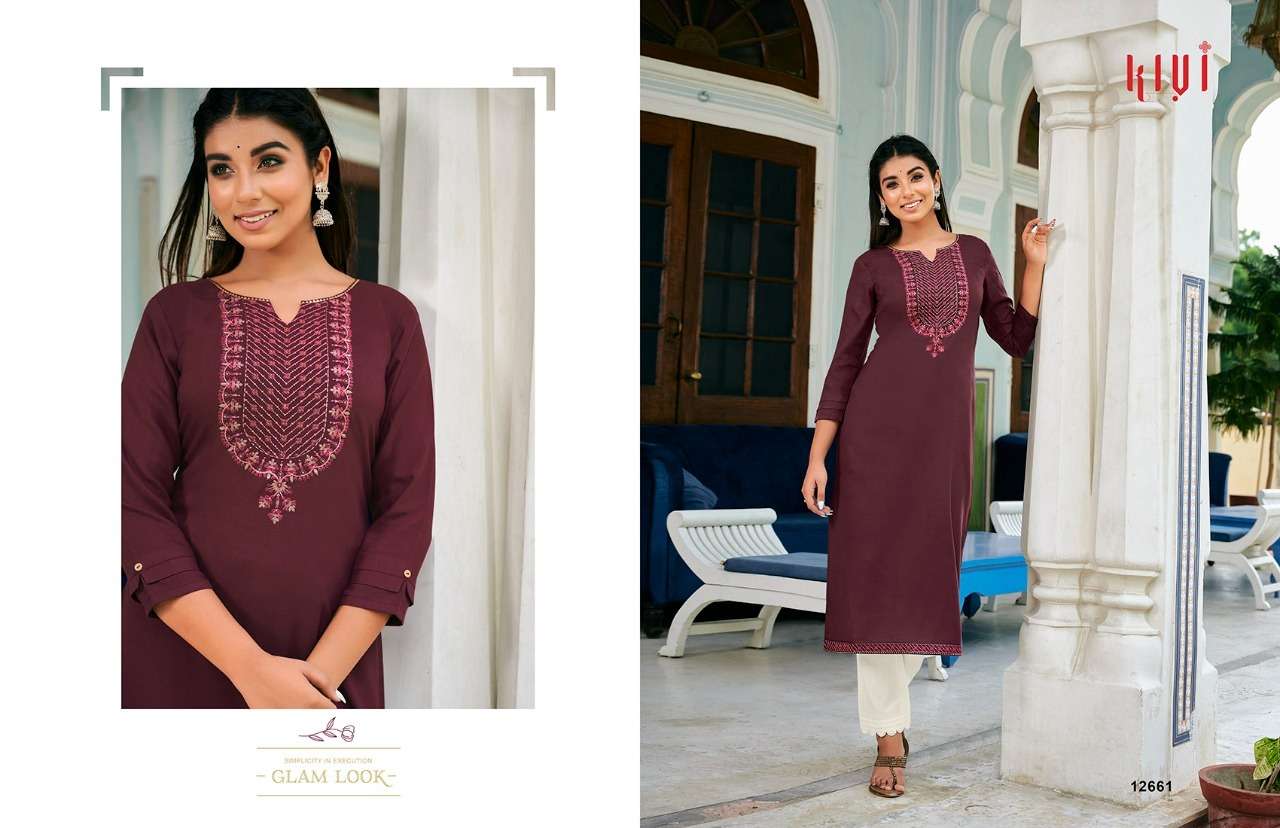KIVI 12652 SERIES BY KIVI 12652 TO 12661 SERIES DESIGNER STYLISH FANCY COLORFUL BEAUTIFUL PARTY WEAR & ETHNIC WEAR COLLECTION FANCY LINING WITH WORK KURTIS AT WHOLESALE PRICE