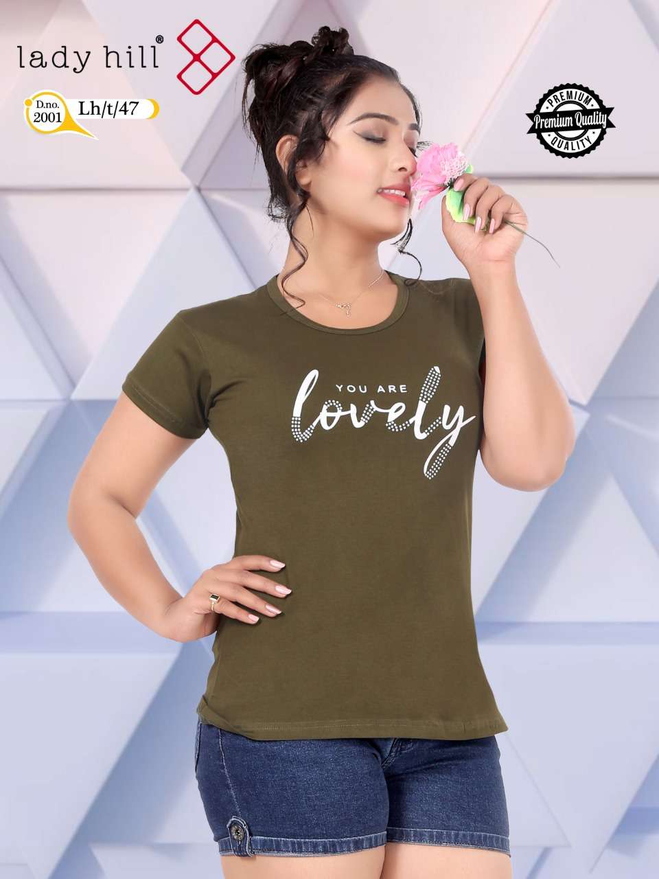 LADY HILL VOL-47 BY LADY HILL 2001-A TO 2001-J SERIES BEAUTIFUL COLORFUL STYLISH FANCY CASUAL WEAR & READY TO WEAR COTTON HOSIERY TOPS AT WHOLESALE PRICE