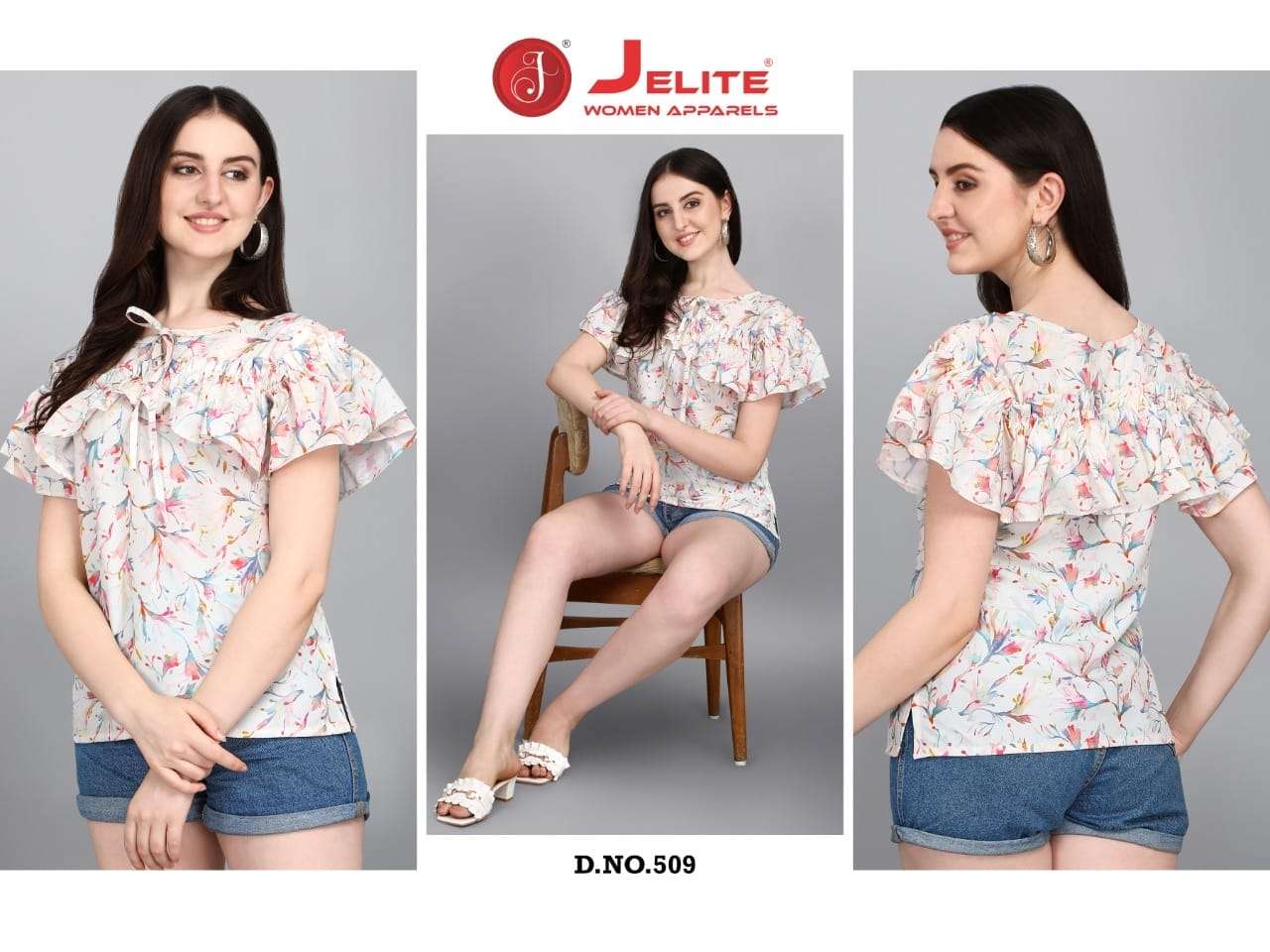 ORCHID VOL-2 BY JELITE 509 TO 516 SERIES DESIGNER STYLISH FANCY COLORFUL BEAUTIFUL PARTY WEAR & ETHNIC WEAR COLLECTION CREPE DIGITAL PRINT TOPS AT WHOLESALE PRICE