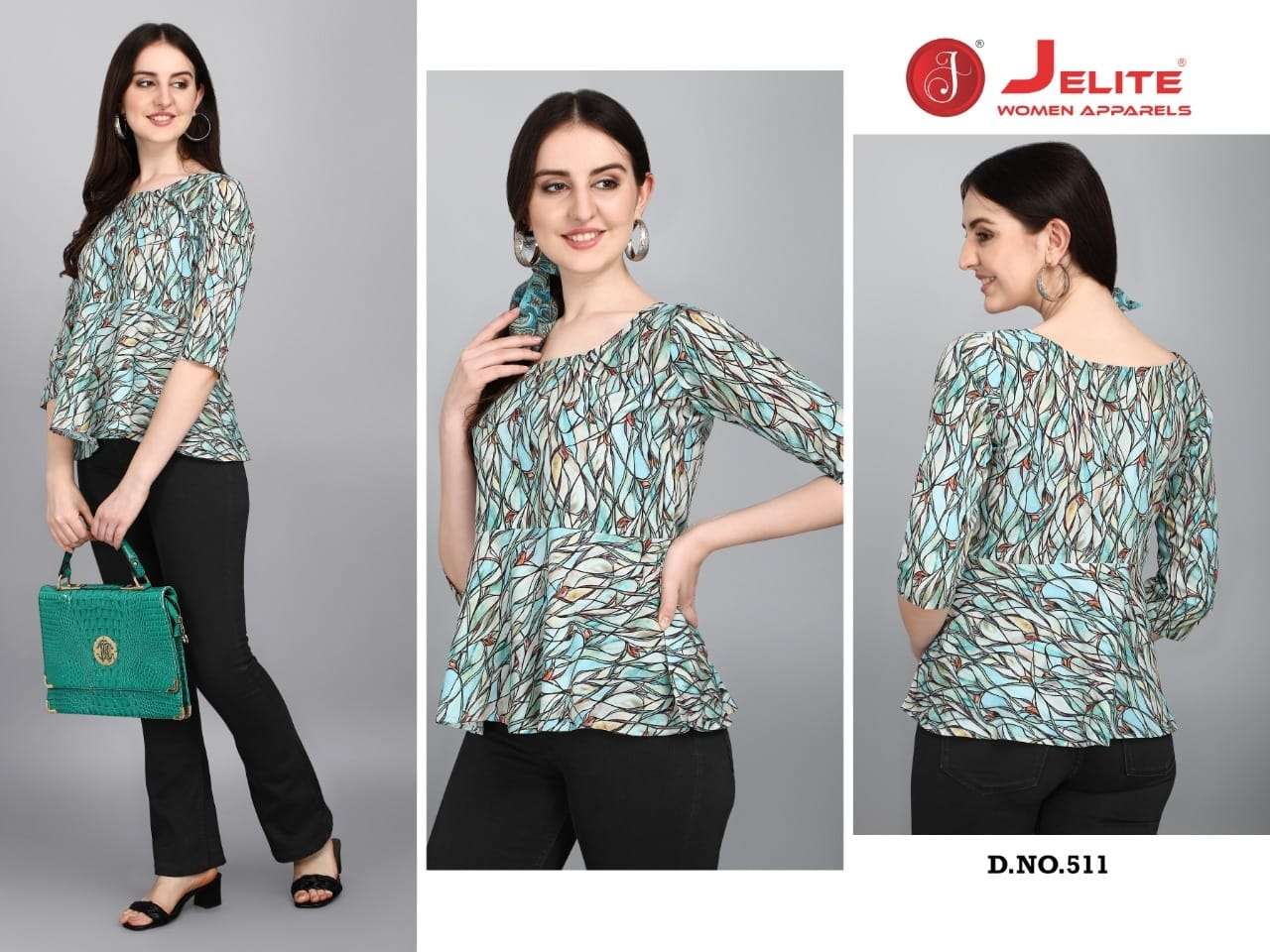 ORCHID VOL-2 BY JELITE 509 TO 516 SERIES DESIGNER STYLISH FANCY COLORFUL BEAUTIFUL PARTY WEAR & ETHNIC WEAR COLLECTION CREPE DIGITAL PRINT TOPS AT WHOLESALE PRICE