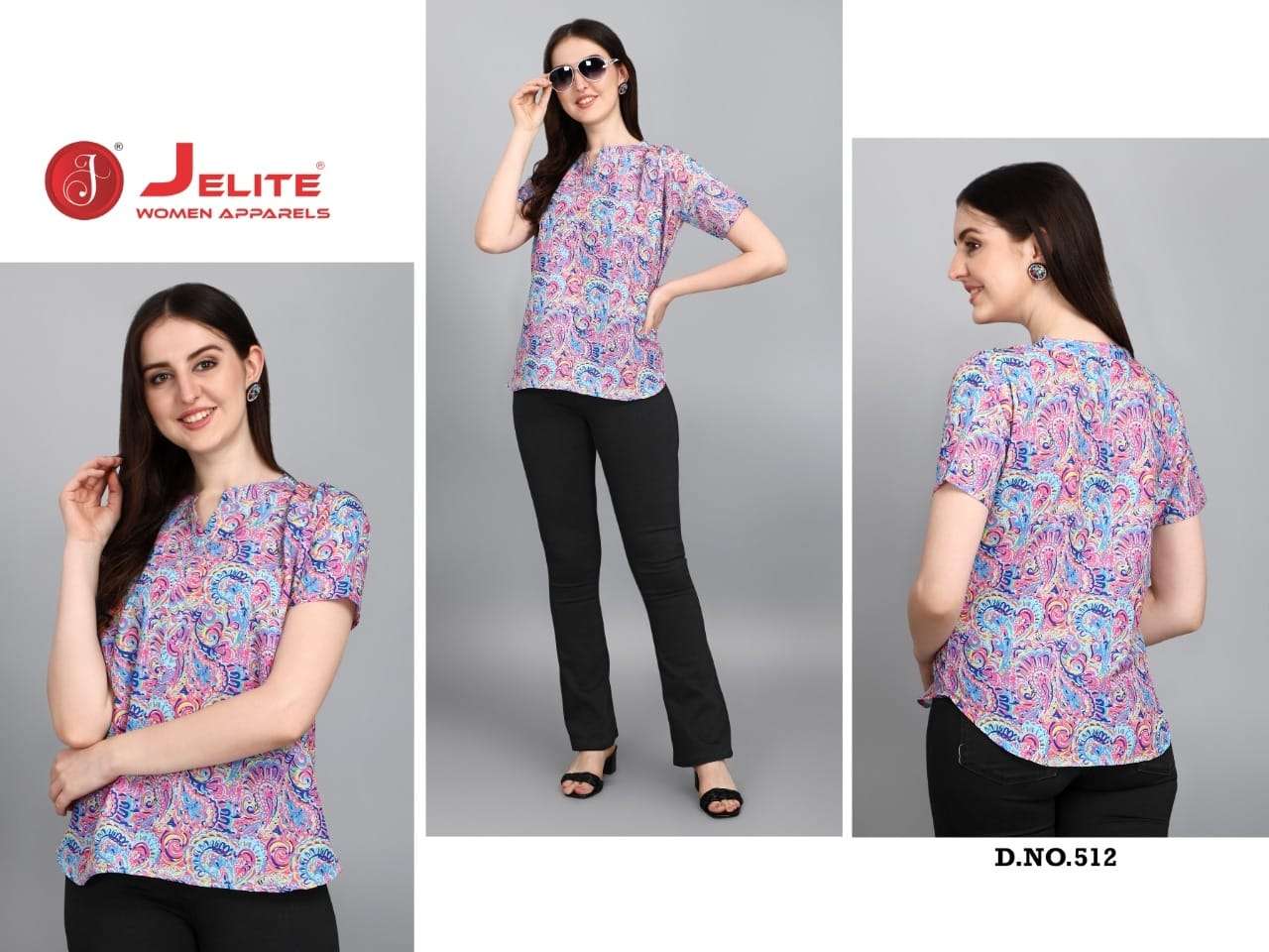 ORCHID VOL-2 BY JELITE 509 TO 516 SERIES DESIGNER STYLISH FANCY COLORFUL BEAUTIFUL PARTY WEAR & ETHNIC WEAR COLLECTION CREPE DIGITAL PRINT TOPS AT WHOLESALE PRICE