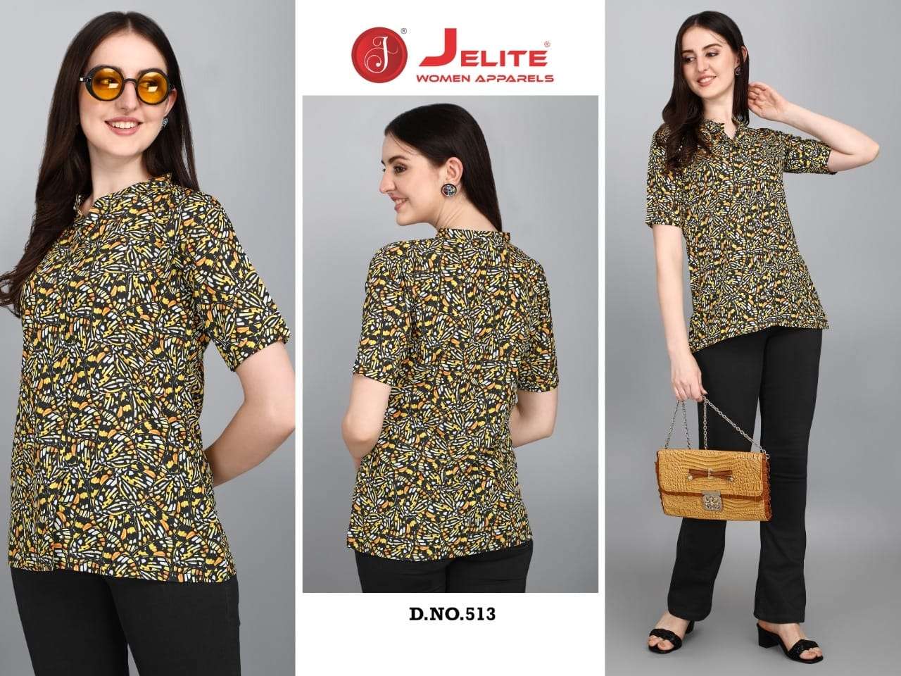 ORCHID VOL-2 BY JELITE 509 TO 516 SERIES DESIGNER STYLISH FANCY COLORFUL BEAUTIFUL PARTY WEAR & ETHNIC WEAR COLLECTION CREPE DIGITAL PRINT TOPS AT WHOLESALE PRICE