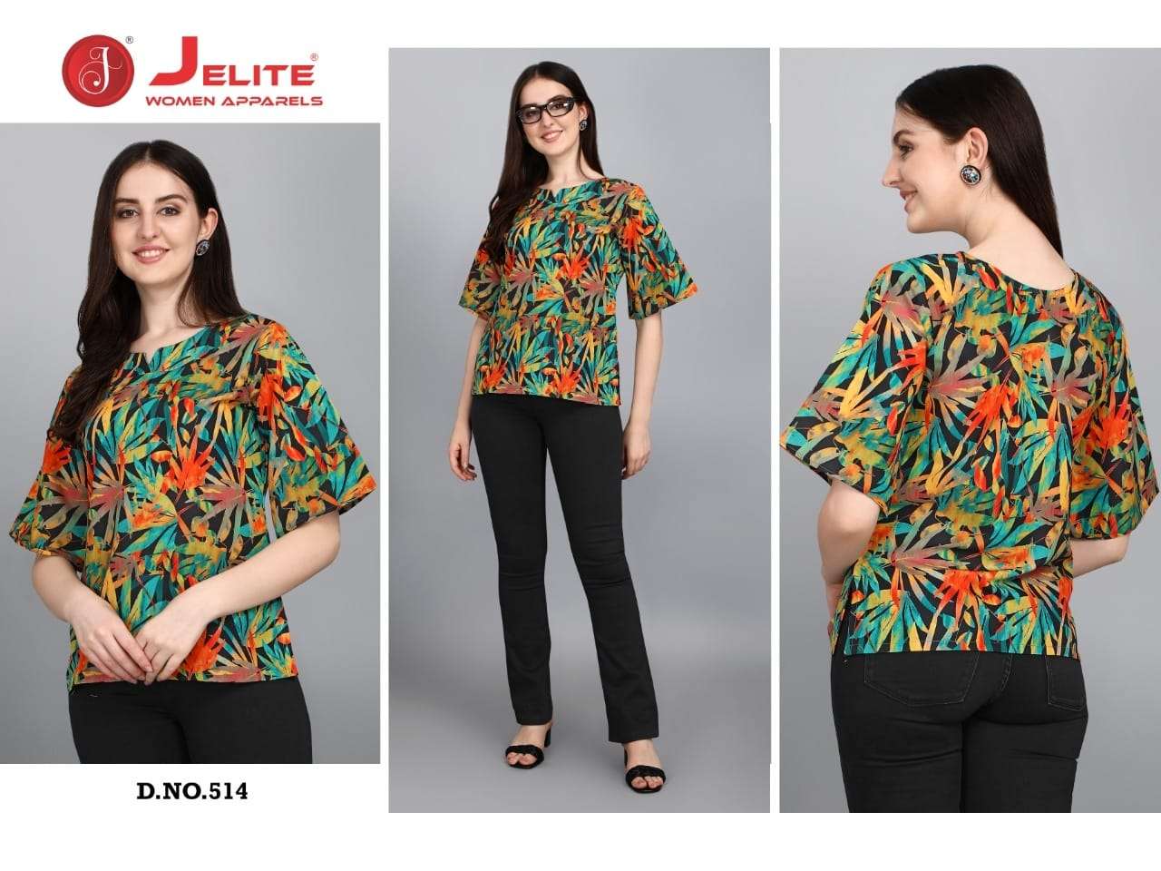 ORCHID VOL-2 BY JELITE 509 TO 516 SERIES DESIGNER STYLISH FANCY COLORFUL BEAUTIFUL PARTY WEAR & ETHNIC WEAR COLLECTION CREPE DIGITAL PRINT TOPS AT WHOLESALE PRICE