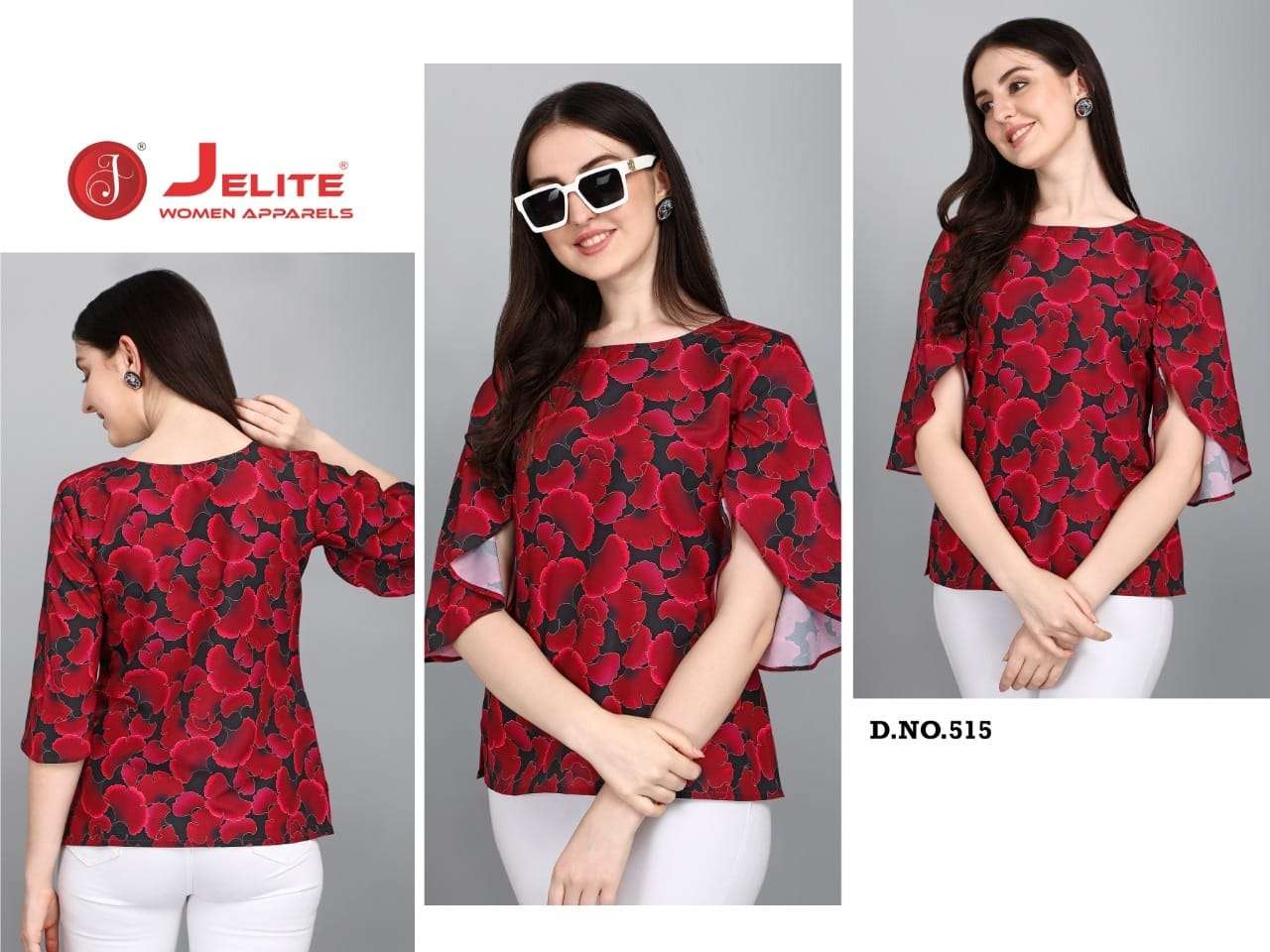 ORCHID VOL-2 BY JELITE 509 TO 516 SERIES DESIGNER STYLISH FANCY COLORFUL BEAUTIFUL PARTY WEAR & ETHNIC WEAR COLLECTION CREPE DIGITAL PRINT TOPS AT WHOLESALE PRICE