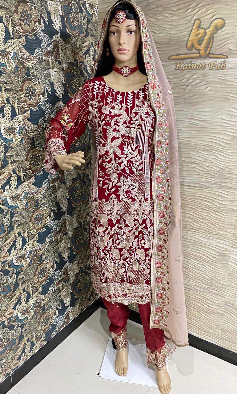 RAMSA RANGOON BY KAINAT FAB DESIGNER FESTIVE PAKISTANI SUITS COLLECTION BEAUTIFUL STYLISH FANCY COLORFUL PARTY WEAR & OCCASIONAL WEAR FAUX GEORGETTE EMBROIDERED DRESSES AT WHOLESALE PRICE