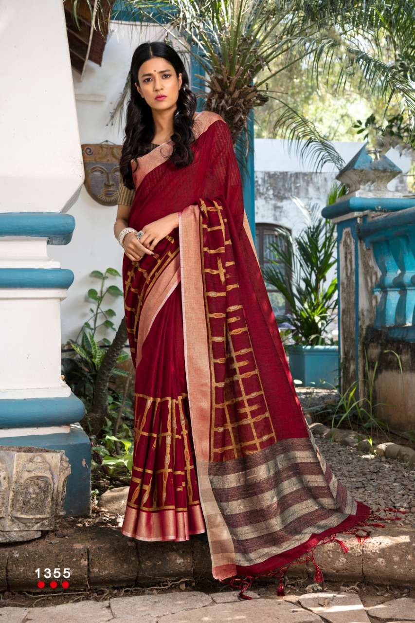 LINEA BY ANGARIKA 1351 TO 1357 SERIES INDIAN TRADITIONAL WEAR COLLECTION BEAUTIFUL STYLISH FANCY COLORFUL PARTY WEAR & OCCASIONAL WEAR LINEN SAREES AT WHOLESALE PRICE