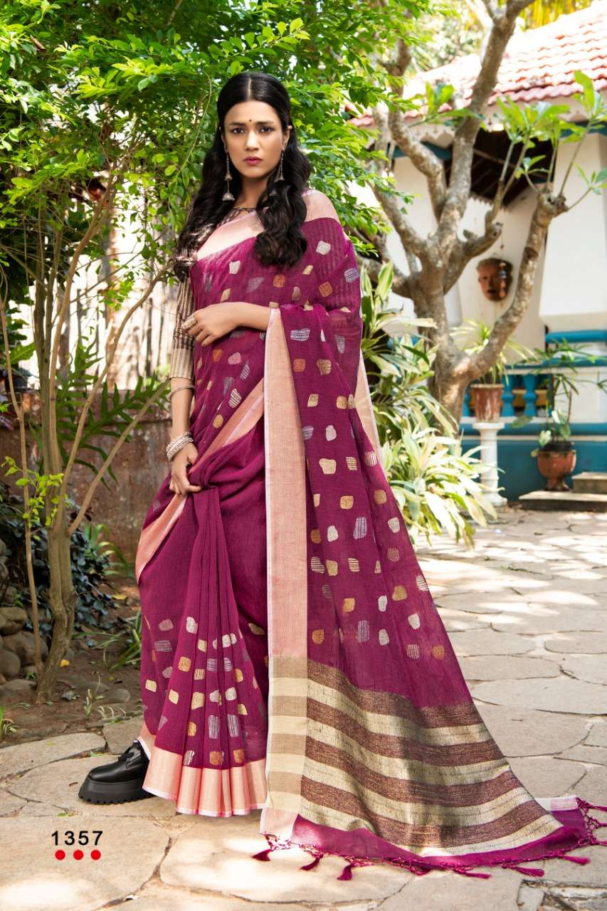 LINEA BY ANGARIKA 1351 TO 1357 SERIES INDIAN TRADITIONAL WEAR COLLECTION BEAUTIFUL STYLISH FANCY COLORFUL PARTY WEAR & OCCASIONAL WEAR LINEN SAREES AT WHOLESALE PRICE