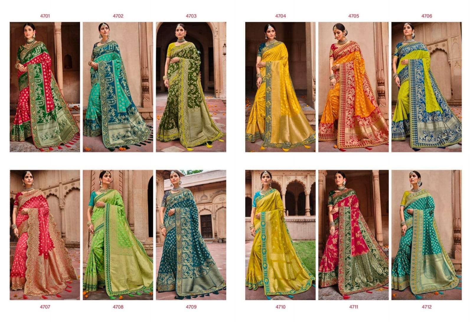 TATHASTU 4700 SERIES BY TATHASTU 4701 TO 4712 SERIES DESIGNER BEAUTIFUL NAVRATRI COLLECTION OCCASIONAL WEAR & PARTY WEAR SILK LEHENGAS AT WHOLESALE PRICE