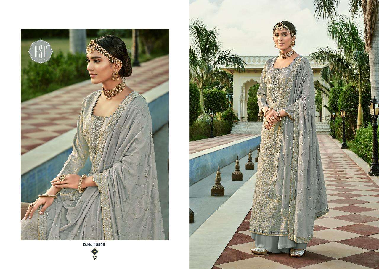 SWAG VOL-7 BY RIDDHI SIDDHI FASHION 18901 TO 18906 SERIES BEAUTIFUL STYLISH SHARARA SUITS FANCY COLORFUL CASUAL WEAR & ETHNIC WEAR & READY TO WEAR PURE SILK JACQAURD EMBROIDERED DRESSES AT WHOLESALE PRICE