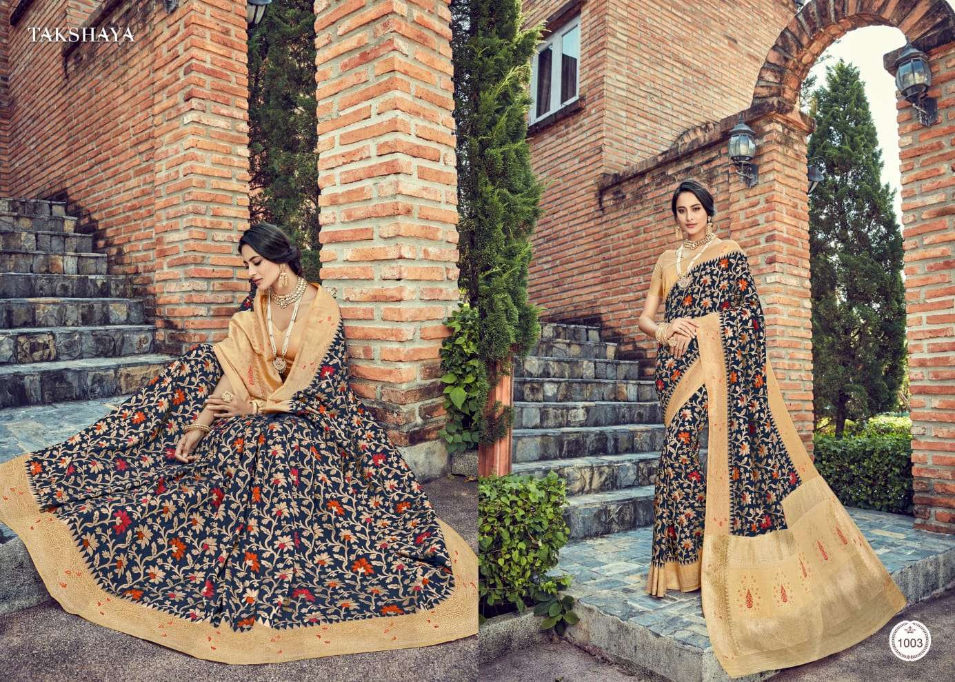AALOKI BY TAKSHAYA 1001 TO 1006 SERIES INDIAN TRADITIONAL WEAR COLLECTION BEAUTIFUL STYLISH FANCY COLORFUL PARTY WEAR & OCCASIONAL WEAR SILK SAREES AT WHOLESALE PRICE