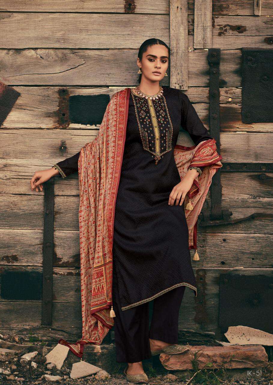 IKAT BY VARSHA FASHION 51 TO 57 SERIES BEAUTIFUL SUITS COLORFUL STYLISH FANCY CASUAL WEAR & ETHNIC WEAR TUSSAR WOVEN EMBROIDERED DRESSES AT WHOLESALE PRICE