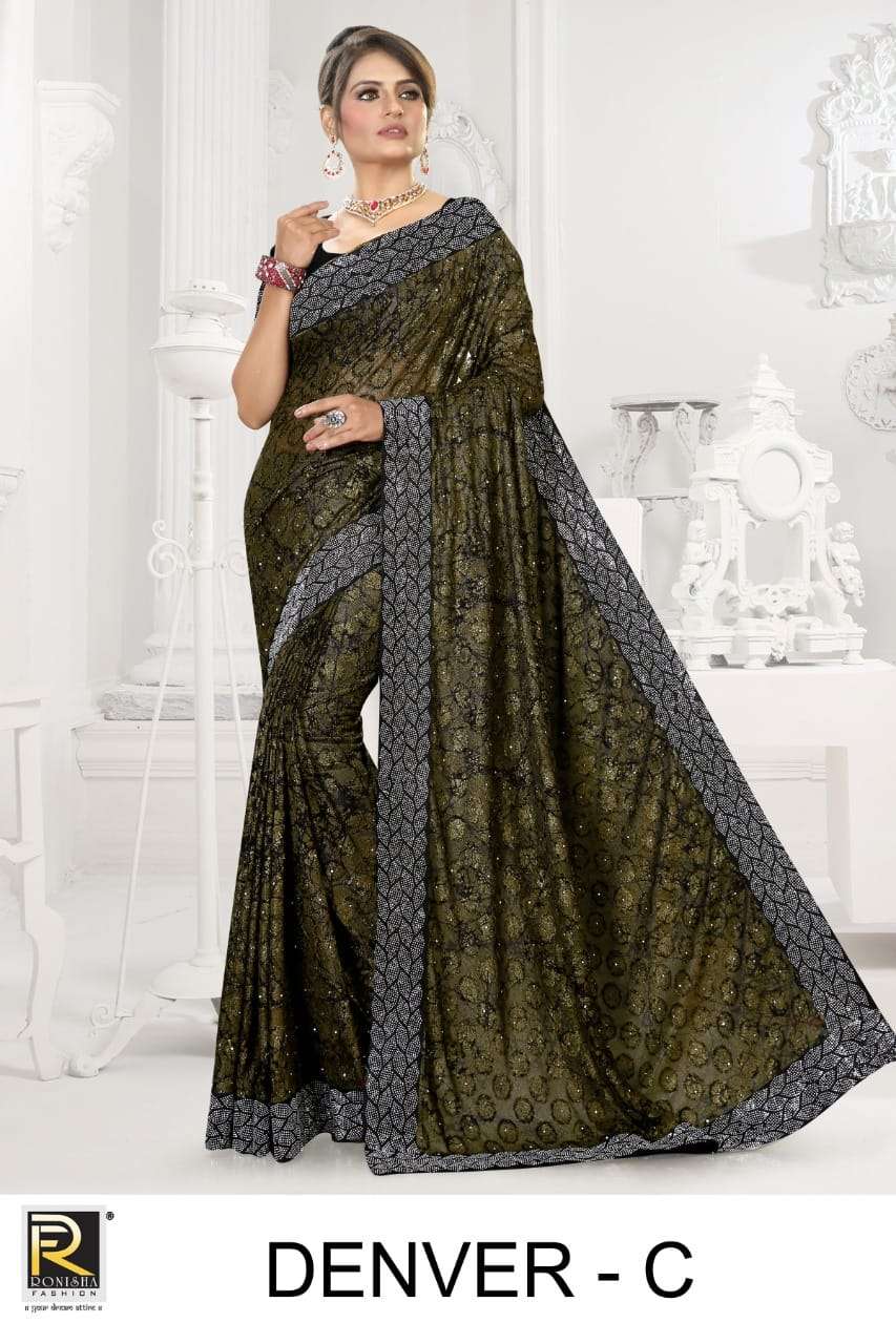 DENVER BY RONISHA FASHION A TO D SERIES INDIAN TRADITIONAL WEAR COLLECTION BEAUTIFUL STYLISH FANCY COLORFUL PARTY WEAR & OCCASIONAL WEAR BRASSO SAREES AT WHOLESALE PRICE