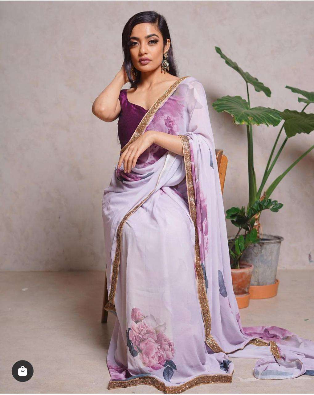 FLORIDA BY INDO VASTRA INDIAN TRADITIONAL WEAR COLLECTION BEAUTIFUL STYLISH FANCY COLORFUL PARTY WEAR & OCCASIONAL WEAR GEORGETTE DIGITAL PRINT SAREES AT WHOLESALE PRICE