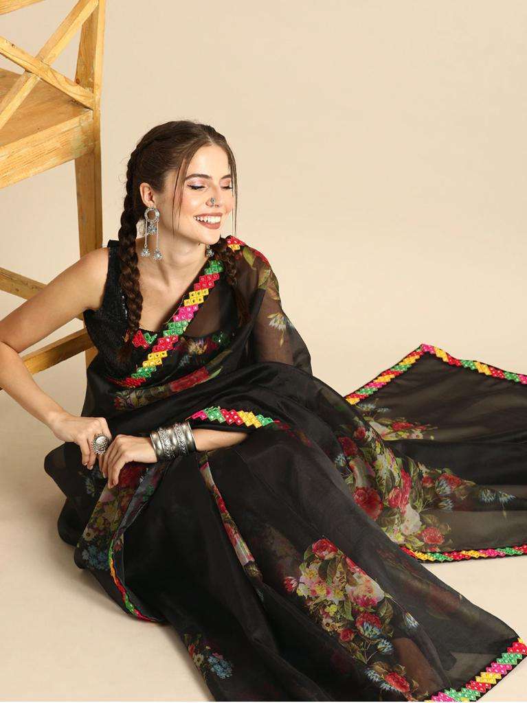 SMITA BY INDO VASTRA INDIAN TRADITIONAL WEAR COLLECTION BEAUTIFUL STYLISH FANCY COLORFUL PARTY WEAR & OCCASIONAL WEAR ORGANZA SAREES AT WHOLESALE PRICE