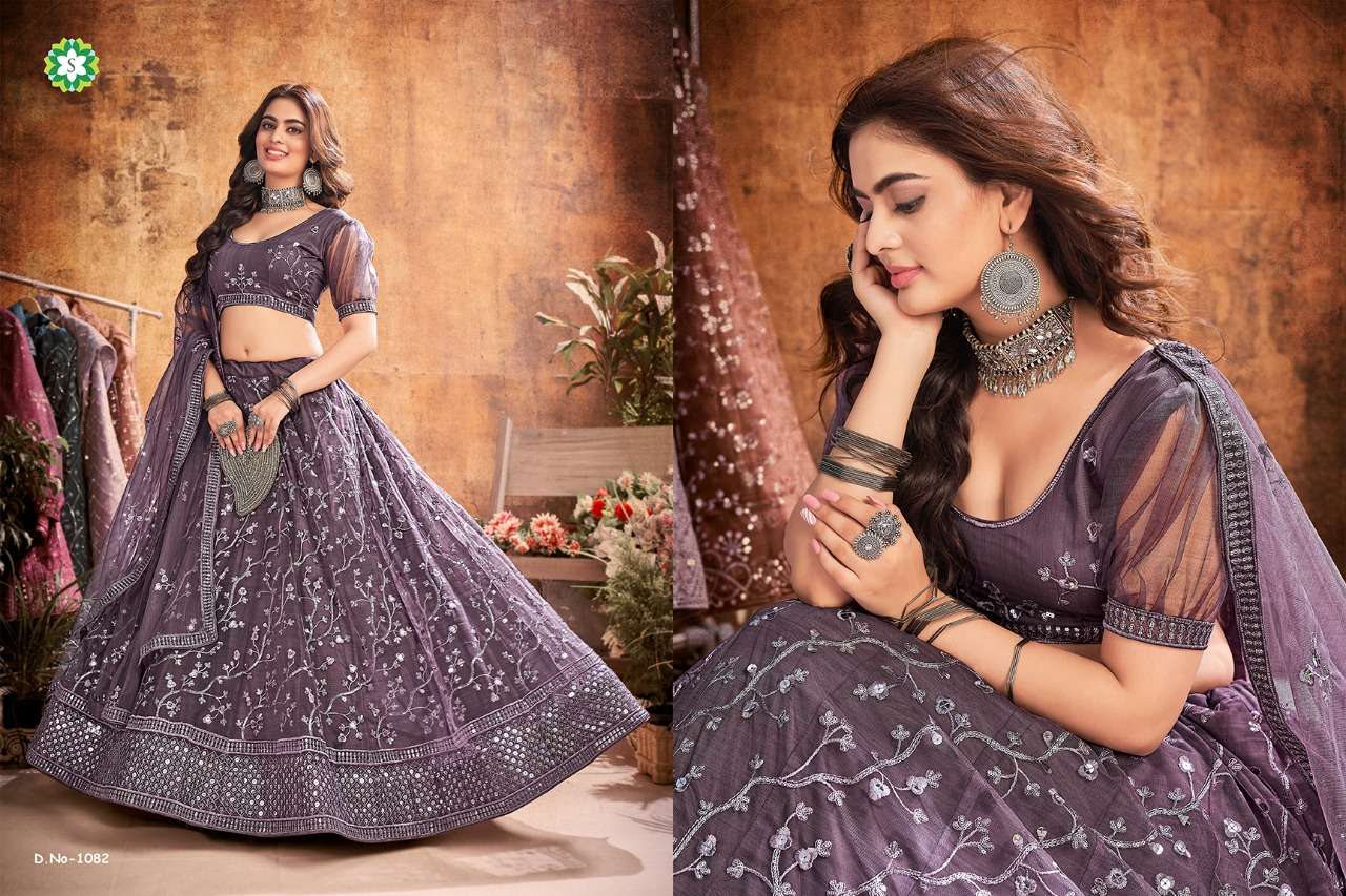 NIVA BY SHEE STAR 1080 TO 1084 SERIES BEAUTIFUL COLORFUL FANCY WEDDING COLLECTION OCCASIONAL WEAR & PARTY WEAR SOFT NET LEHENGAS AT WHOLESALE PRICE