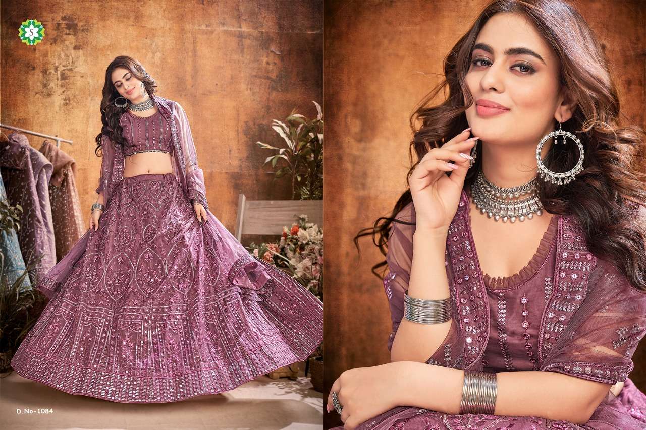 NIVA BY SHEE STAR 1080 TO 1084 SERIES BEAUTIFUL COLORFUL FANCY WEDDING COLLECTION OCCASIONAL WEAR & PARTY WEAR SOFT NET LEHENGAS AT WHOLESALE PRICE