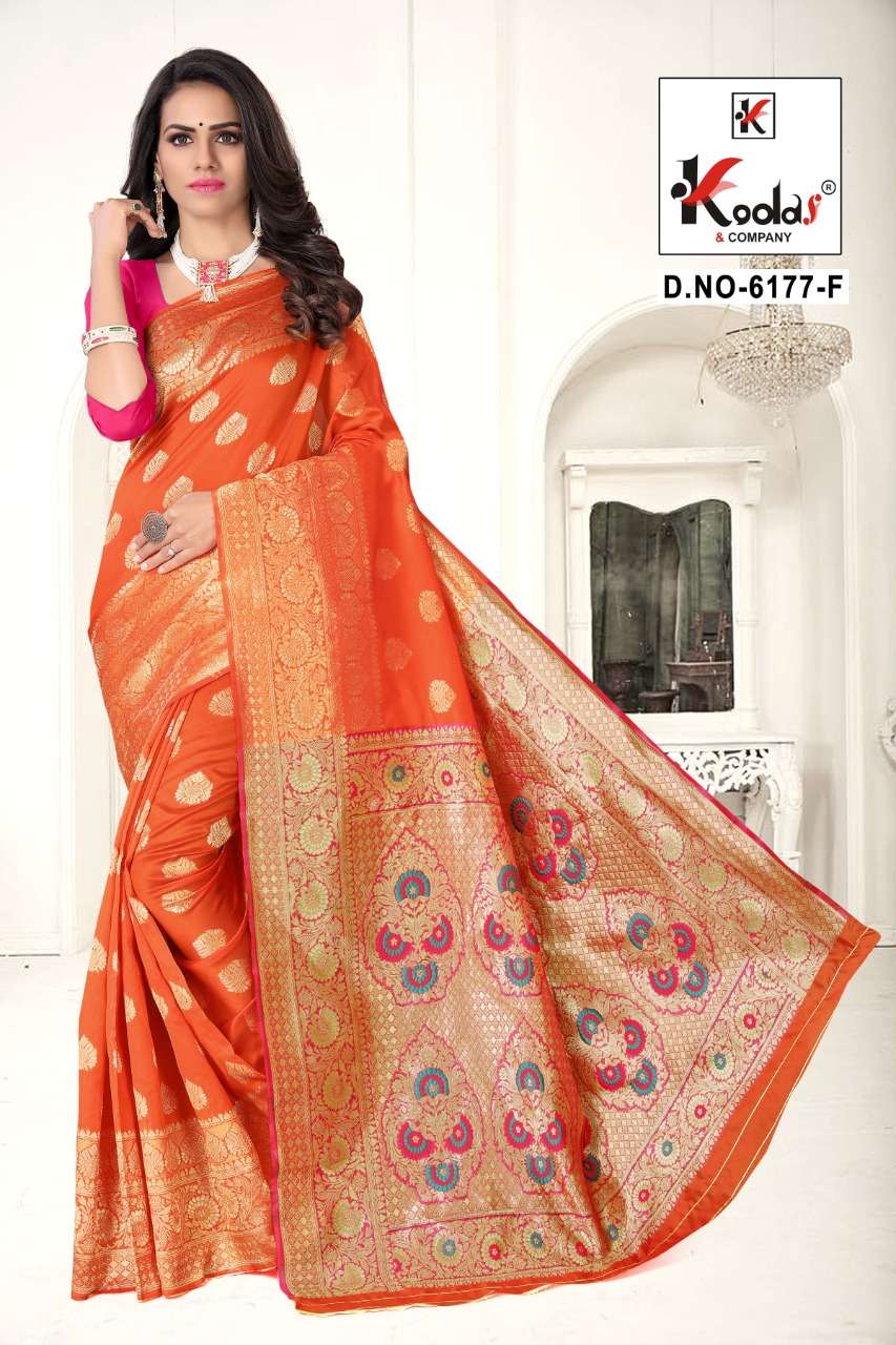 ATRANGI-6177 BY SITKA 6177-A TO 6177-F SERIES INDIAN TRADITIONAL WEAR COLLECTION BEAUTIFUL STYLISH FANCY COLORFUL PARTY WEAR & OCCASIONAL WEAR SILK SAREES AT WHOLESALE PRICE