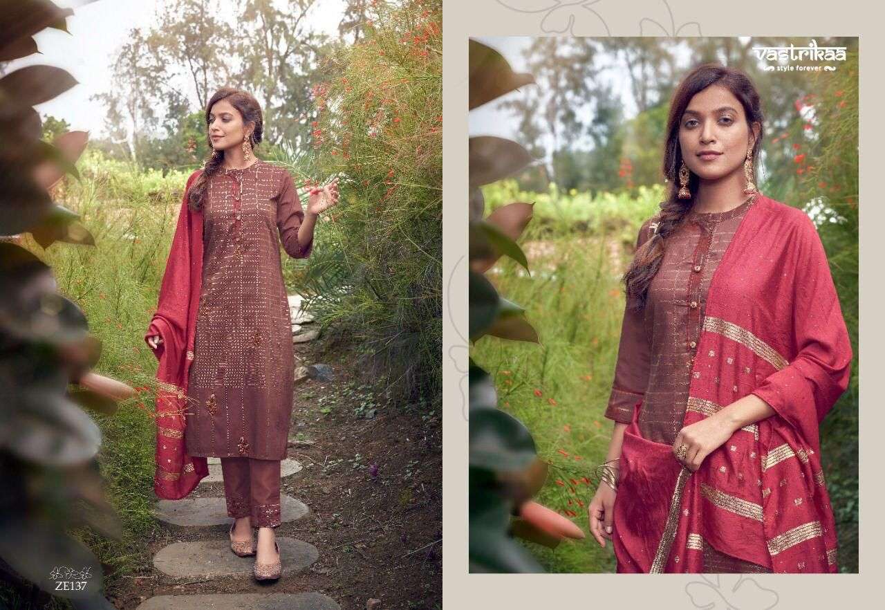AMAIRA BY VASTRIKAA 133 TO 138 SERIES BEAUTIFUL SUITS COLORFUL STYLISH FANCY CASUAL WEAR & ETHNIC WEAR CHINNON SILK PRINT DRESSES AT WHOLESALE PRICE