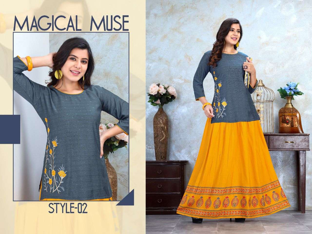 MISRI VOL-3 BY TRENDY 01 TO 06 SERIES DESIGNER STYLISH FANCY COLORFUL BEAUTIFUL PARTY WEAR & ETHNIC WEAR COLLECTION RAYON DOBBY TOPS WITH SKIRT AT WHOLESALE PRICE