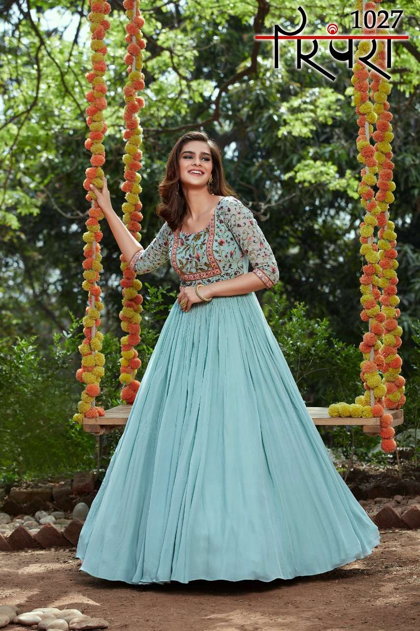 PARAMPRA VOL-6 BY PARAMPRA 1025 TO 1029 SERIES DESIGNER STYLISH FANCY COLORFUL BEAUTIFUL PARTY WEAR & ETHNIC WEAR COLLECTION GEORGETTE EMBROIDERED DRESSES AT WHOLESALE PRICE