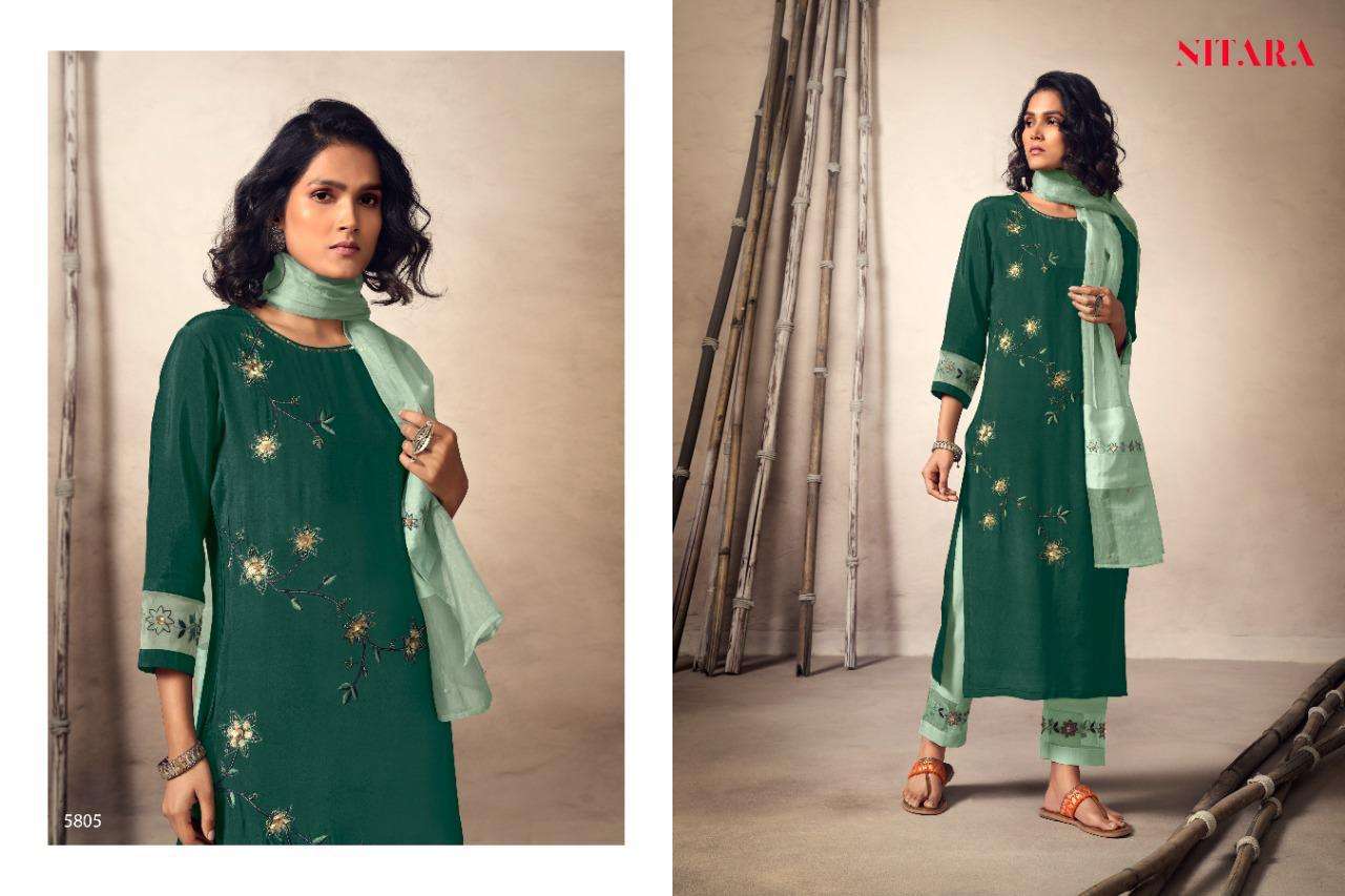 KYRA BY NITARA 5801 TO 5806 SERIES BEAUTIFUL SUITS COLORFUL STYLISH FANCY CASUAL WEAR & ETHNIC WEAR PURE VISCOSE DRESSES AT WHOLESALE PRICE