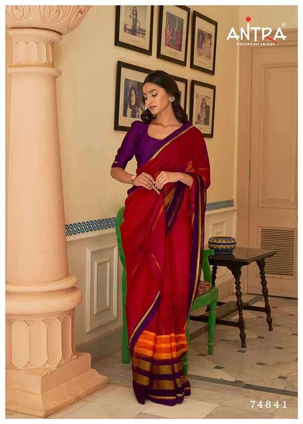 MAUSAM BY ANTRA 74841 TO 74850 SERIES INDIAN TRADITIONAL WEAR COLLECTION BEAUTIFUL STYLISH FANCY COLORFUL PARTY WEAR & OCCASIONAL WEAR GEORGETTE SAREES AT WHOLESALE PRICE