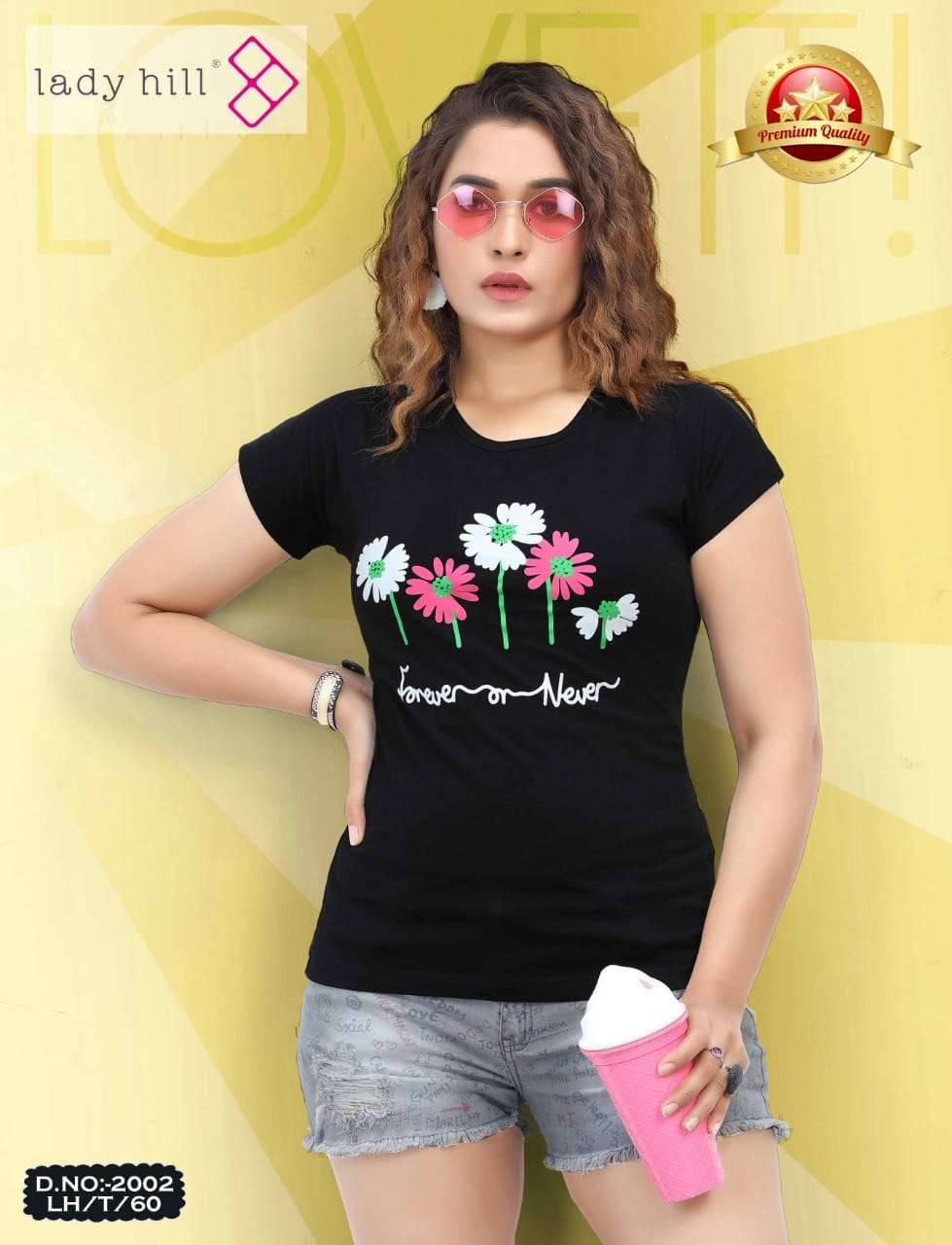 LADY HILL VOL-60 BY LADY HILL 2002-A TO 2002-H SERIES BEAUTIFUL COLORFUL STYLISH FANCY CASUAL WEAR & READY TO WEAR COTTON HOSIERY TOPS AT WHOLESALE PRICE