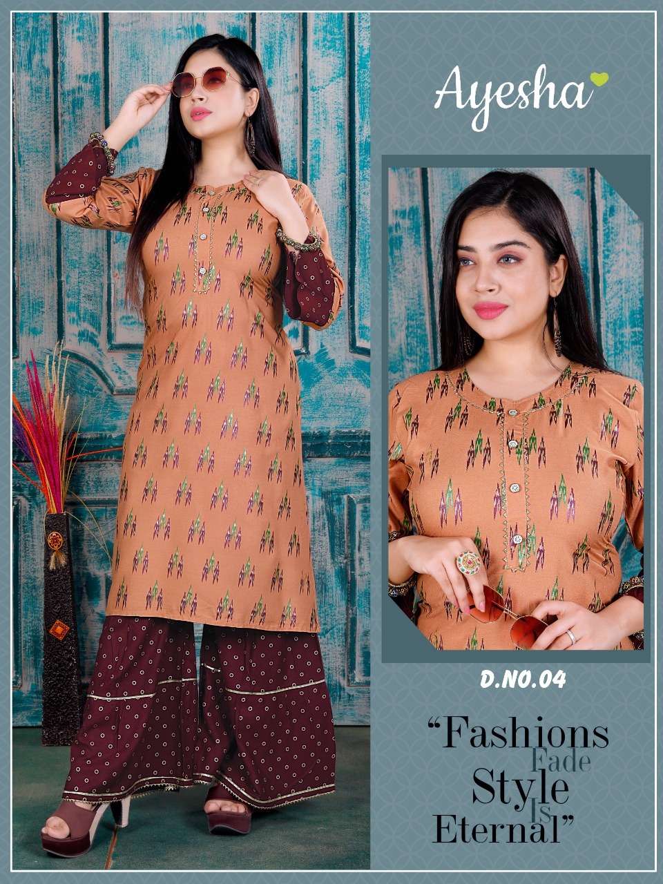 KUSUM BY AYESHA 01 TO 08 SERIES DESIGNER STYLISH FANCY COLORFUL BEAUTIFUL PARTY WEAR & ETHNIC WEAR COLLECTION RAYON GOLD PRINT KURTIS WITH BOTTOM AT WHOLESALE PRICE
