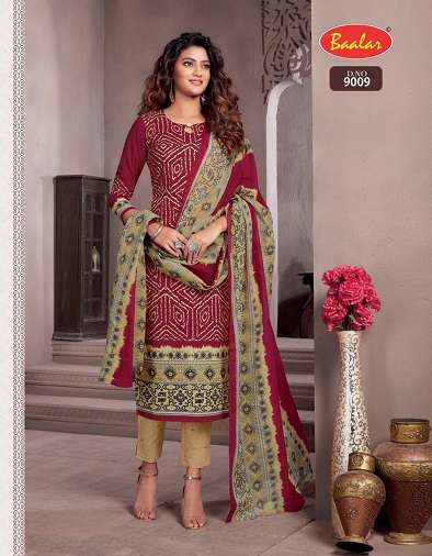 ZAARA VOL-9 BY BAALAR BEAUTIFUL STYLISH SUITS FANCY COLORFUL CASUAL WEAR & ETHNIC WEAR & READY TO WEAR PURE COTTON PRINTED DRESSES AT WHOLESALE PRICE