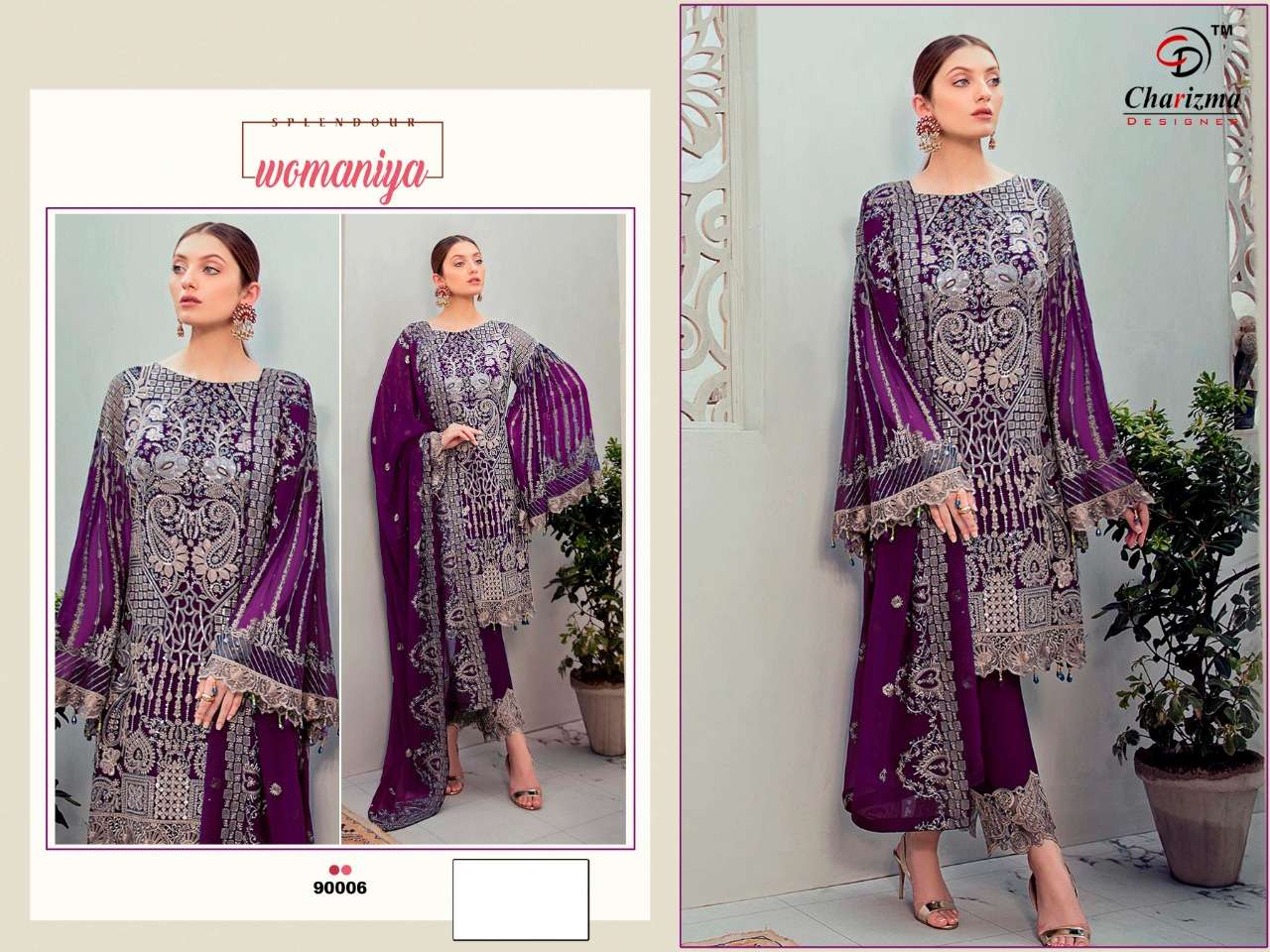 CHARIZMA HIT DESIGN 90006 COLOURS BY CHARIZMA DESIGNER FESTIVE SUITS COLLECTION BEAUTIFUL STYLISH FANCY COLORFUL PARTY WEAR & OCCASIONAL WEAR FAUX GEORGETTE EMBROIDERED DRESSES AT WHOLESALE PRICE