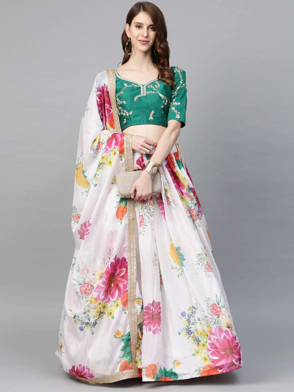 FLORAL PREMIUM BY SHEE STAR 01 TO 07 SERIES INDIAN TRADITIONAL BEAUTIFUL STYLISH DESIGNER BANARASI SILK JACQUARD EMBROIDERED PARTY WEAR PURE ORGANZA LEHENGAS AT WHOLESALE PRICE