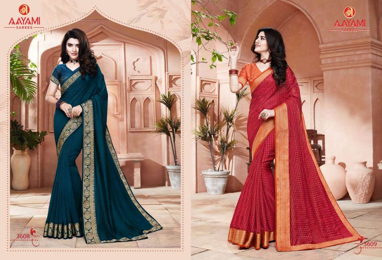 SHRINGAR VOL-2 BY AAYAMI 3601 TO 3614 SERIES INDIAN TRADITIONAL WEAR COLLECTION BEAUTIFUL STYLISH FANCY COLORFUL PARTY WEAR & OCCASIONAL WEAR GEORGETTE SAREES AT WHOLESALE PRICE