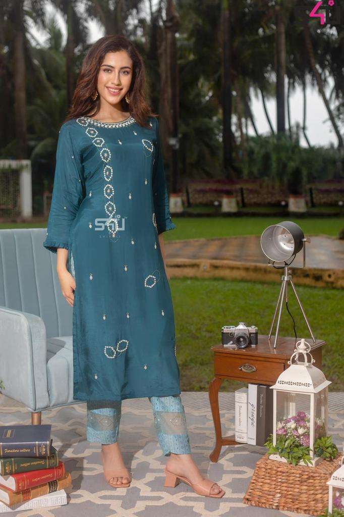 LIME LIGHT BY S4U FASHION 01 TO 07 SERIES DESIGNER STYLISH FANCY COLORFUL BEAUTIFUL PARTY WEAR & ETHNIC WEAR COLLECTION MUSLIN KURTIS WITH BOTTOM AT WHOLESALE PRICE