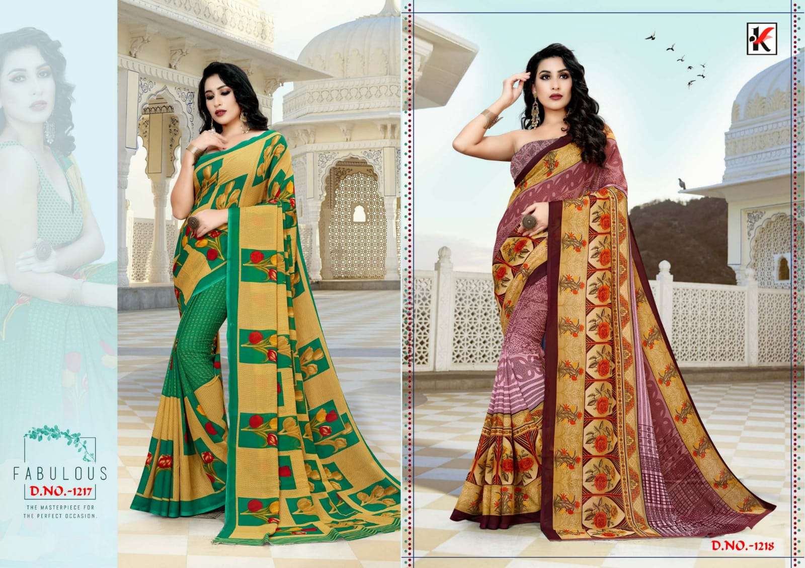 GARAM CHAI VOL-102 BY KODAS 1203 TO 1218 SERIES INDIAN TRADITIONAL WEAR COLLECTION BEAUTIFUL STYLISH FANCY COLORFUL PARTY WEAR & OCCASIONAL WEAR RENIAL PRINT SAREES AT WHOLESALE PRICE