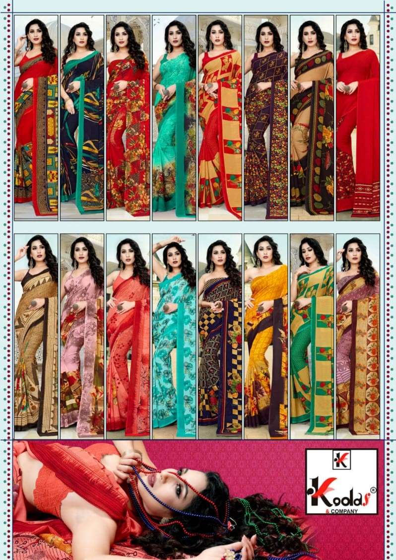 GARAM CHAI VOL-102 BY KODAS 1203 TO 1218 SERIES INDIAN TRADITIONAL WEAR COLLECTION BEAUTIFUL STYLISH FANCY COLORFUL PARTY WEAR & OCCASIONAL WEAR RENIAL PRINT SAREES AT WHOLESALE PRICE