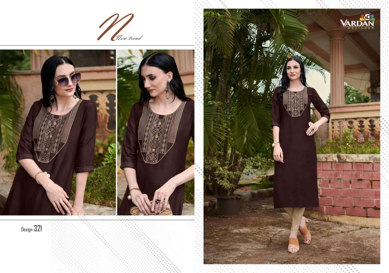 Cloud Vol-2 By Vardan Designer 321 To 326 Series Designer Stylish Fancy Colorful Beautiful Party Wear & Ethnic Wear Collection Cotton Embroidery Kurtis At Wholesale Price