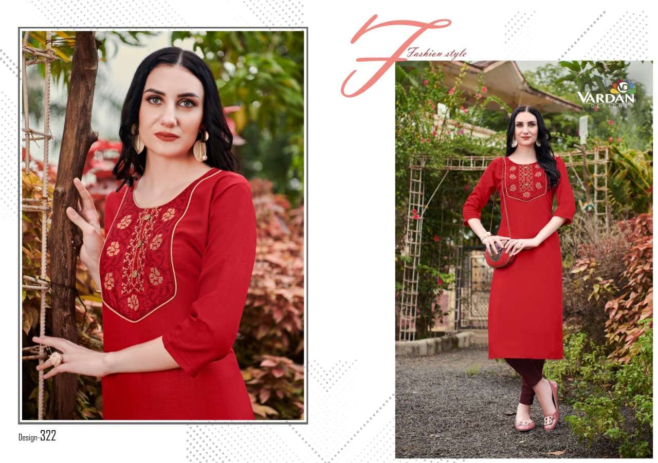 Cloud Vol-2 By Vardan Designer 321 To 326 Series Designer Stylish Fancy Colorful Beautiful Party Wear & Ethnic Wear Collection Cotton Embroidery Kurtis At Wholesale Price