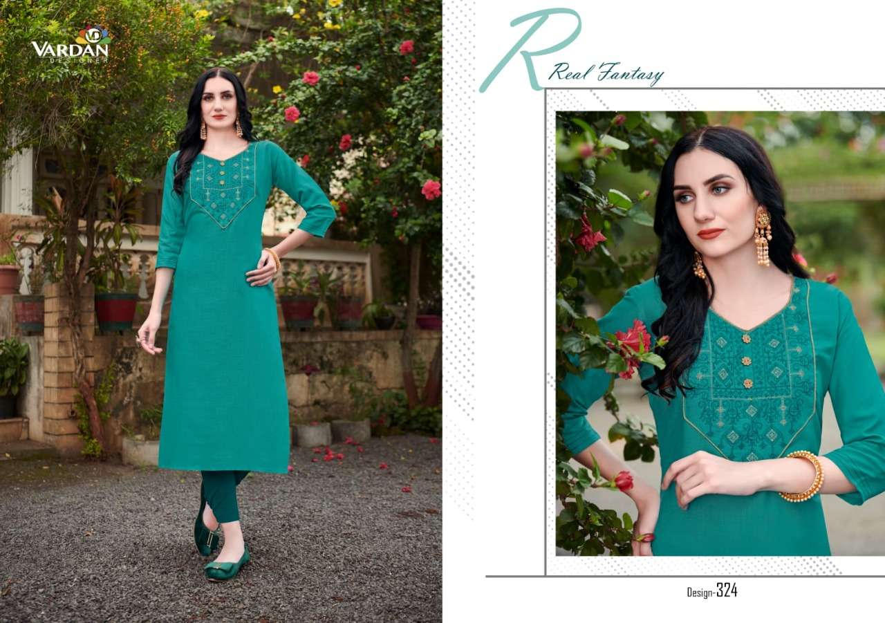 Cloud Vol-2 By Vardan Designer 321 To 326 Series Designer Stylish Fancy Colorful Beautiful Party Wear & Ethnic Wear Collection Cotton Embroidery Kurtis At Wholesale Price