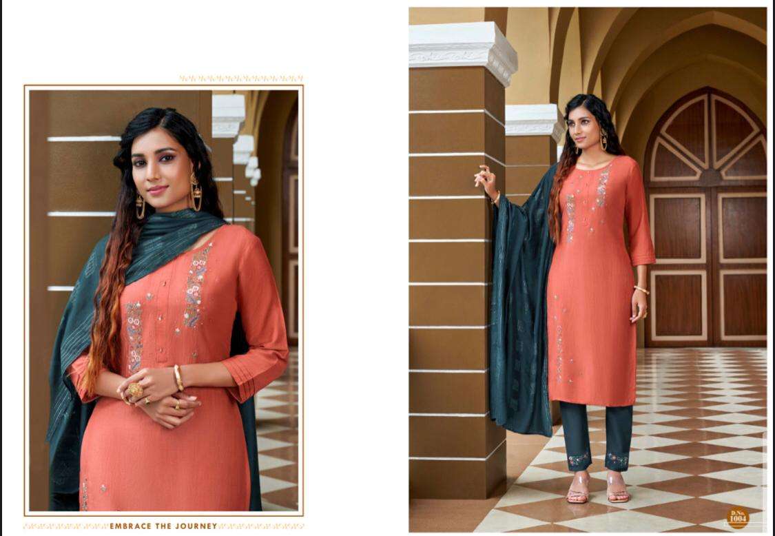 GRAND BY AMAAYA GARMENTS 1001 TO 1006 SERIES BEAUTIFUL SUITS COLORFUL STYLISH FANCY CASUAL WEAR & ETHNIC WEAR CHINNON SILK EMBROIDERED DRESSES AT WHOLESALE PRICE