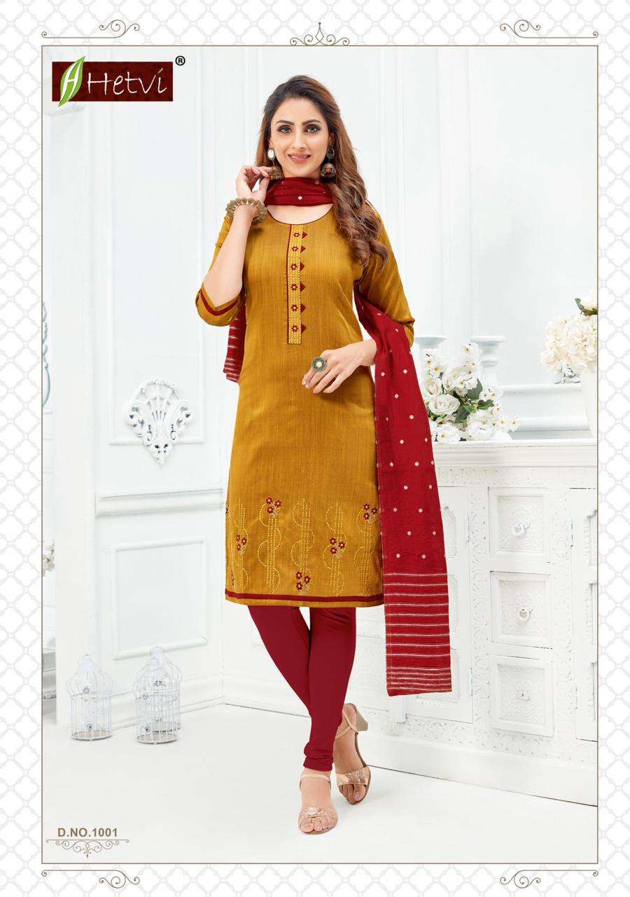 SALONI BY HETVI 1001 TO 1006 SERIES DESIGNER STYLISH FANCY COLORFUL BEAUTIFUL PARTY WEAR & ETHNIC WEAR COLLECTION SILK SLUB KURTIS WITH DUPATTA AT WHOLESALE PRICE