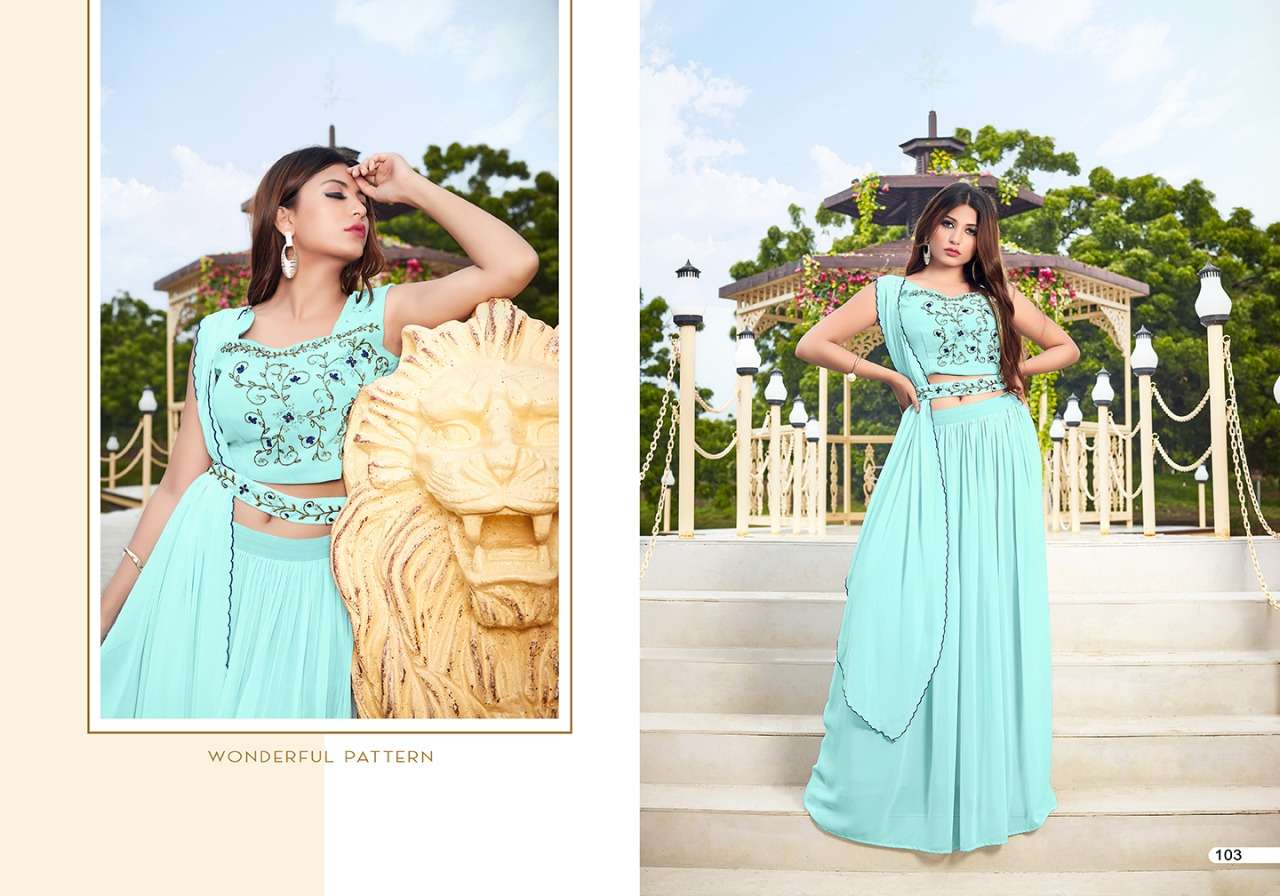 COCKTAIL BY VIVILS PRINT 101 TO 104 SERIES BEAUTIFUL STYLISH FANCY COLORFUL CASUAL WEAR & ETHNIC WEAR PURE GEORGETTE GOWNS AT WHOLESALE PRICE