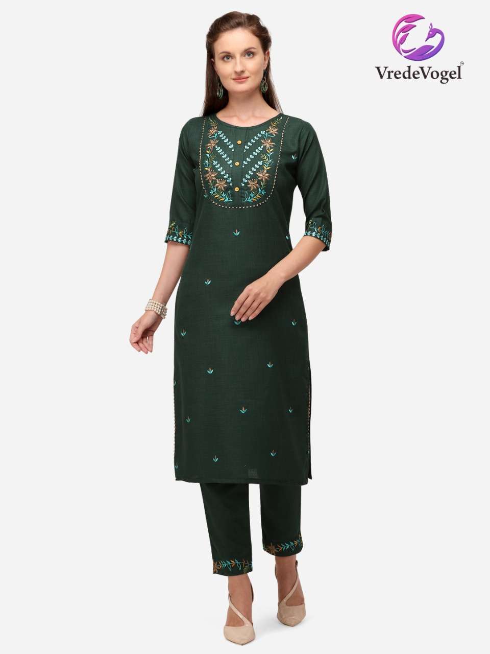 RASAM BY VREDE VOGEL 01 TO 06 SERIES DESIGNER STYLISH FANCY COLORFUL BEAUTIFUL PARTY WEAR & ETHNIC WEAR COLLECTION COTTON EMBROIDERY KURTIS WITH BOTTOM AT WHOLESALE PRICE