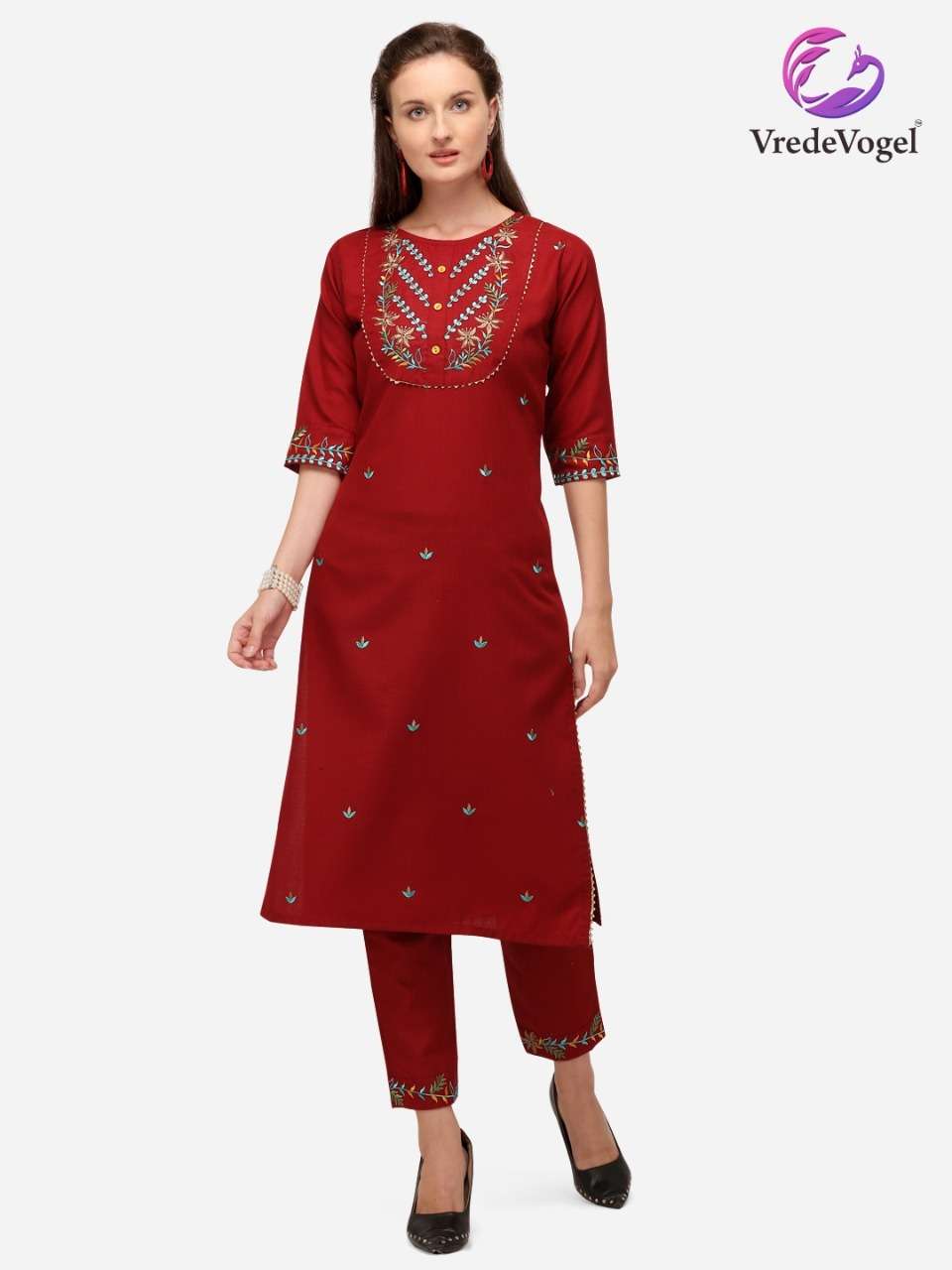 RASAM BY VREDE VOGEL 01 TO 06 SERIES DESIGNER STYLISH FANCY COLORFUL BEAUTIFUL PARTY WEAR & ETHNIC WEAR COLLECTION COTTON EMBROIDERY KURTIS WITH BOTTOM AT WHOLESALE PRICE