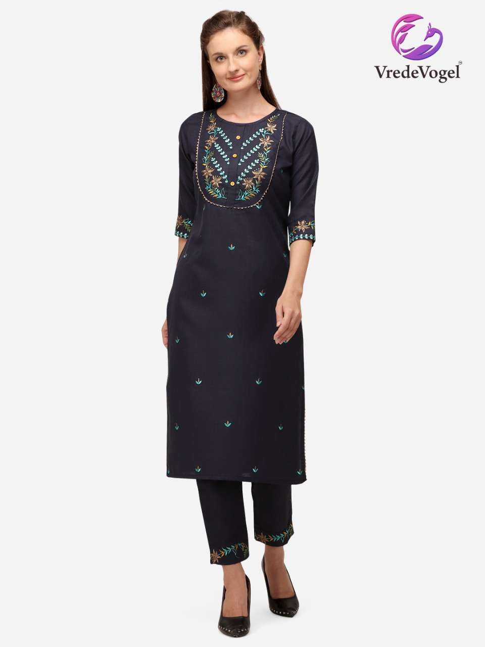 RASAM BY VREDE VOGEL 01 TO 06 SERIES DESIGNER STYLISH FANCY COLORFUL BEAUTIFUL PARTY WEAR & ETHNIC WEAR COLLECTION COTTON EMBROIDERY KURTIS WITH BOTTOM AT WHOLESALE PRICE