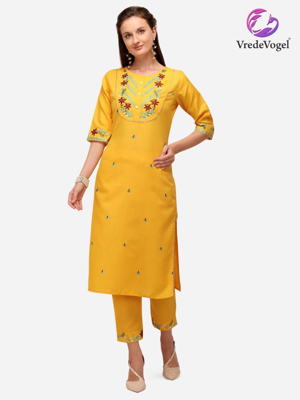 RASAM BY VREDE VOGEL 01 TO 06 SERIES DESIGNER STYLISH FANCY COLORFUL BEAUTIFUL PARTY WEAR & ETHNIC WEAR COLLECTION COTTON EMBROIDERY KURTIS WITH BOTTOM AT WHOLESALE PRICE