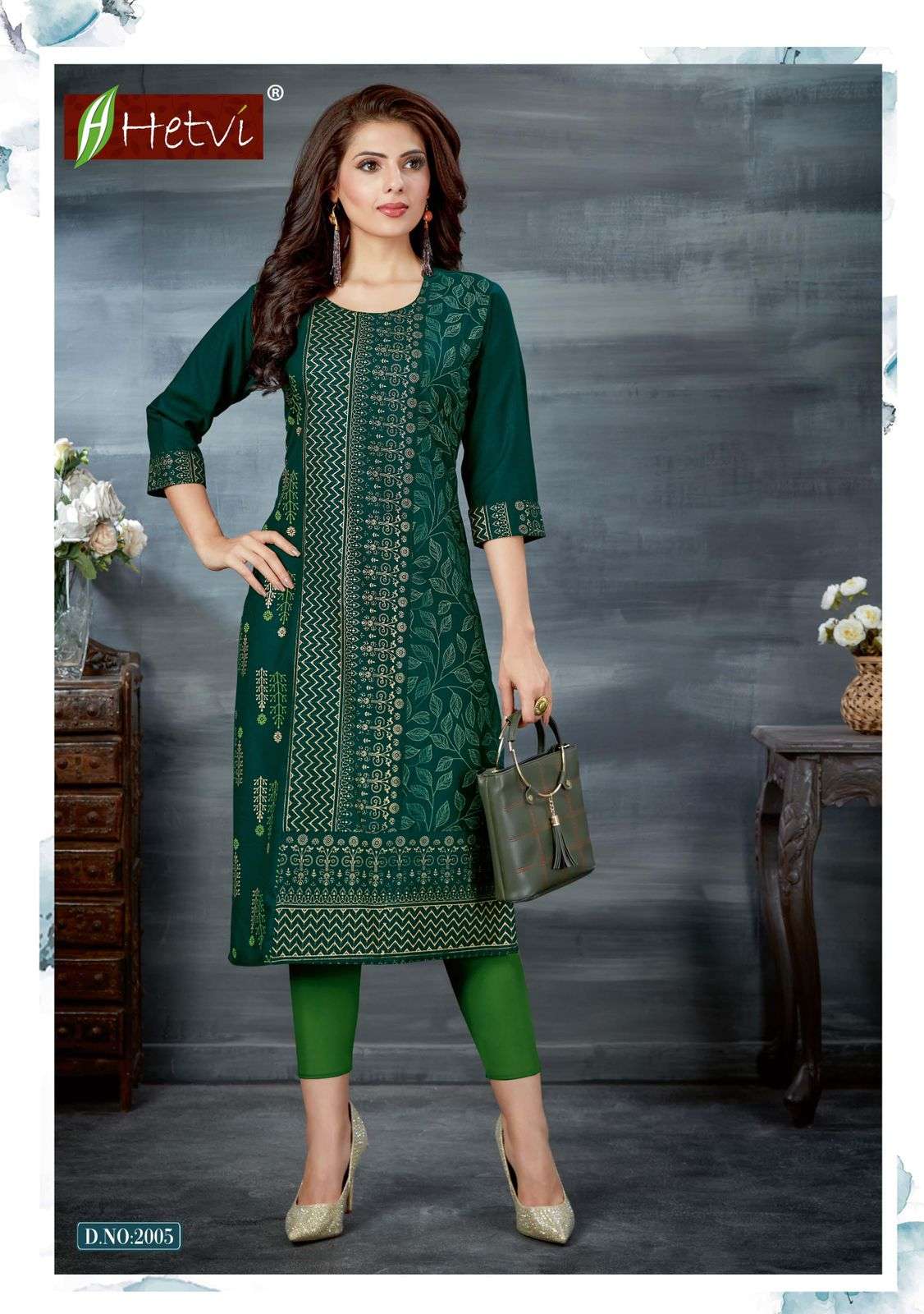 EXCELLENT VOL-5 BY HETVI 2001 TO 2006 SERIES BEAUTIFUL STYLISH FANCY COLORFUL CASUAL WEAR & ETHNIC WEAR & READY TO WEAR RUBY COTTON PRINT KURTIS AT WHOLESALE PRICE