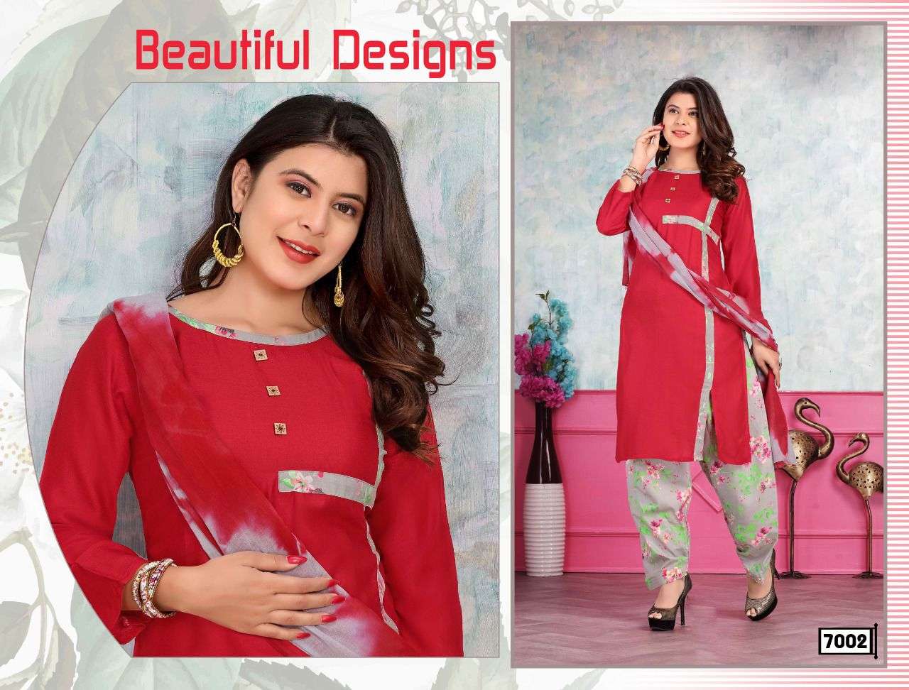 SPARSH VOL-2 BY TRENDY 7001 TO 7008 SERIES BEAUTIFUL PATIYALA SUITS COLORFUL STYLISH FANCY CASUAL WEAR & ETHNIC WEAR RAYON EMBROIDERED DRESSES AT WHOLESALE PRICE
