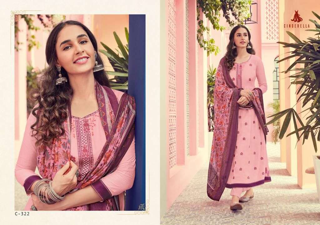 MINAKARI BY CINDRELLA 319 TO 324 SERIES BEAUTIFUL SUITS COLORFUL STYLISH FANCY CASUAL WEAR & ETHNIC WEAR PURE WEAVING MINA JACQUARD DRESSES AT WHOLESALE PRICE