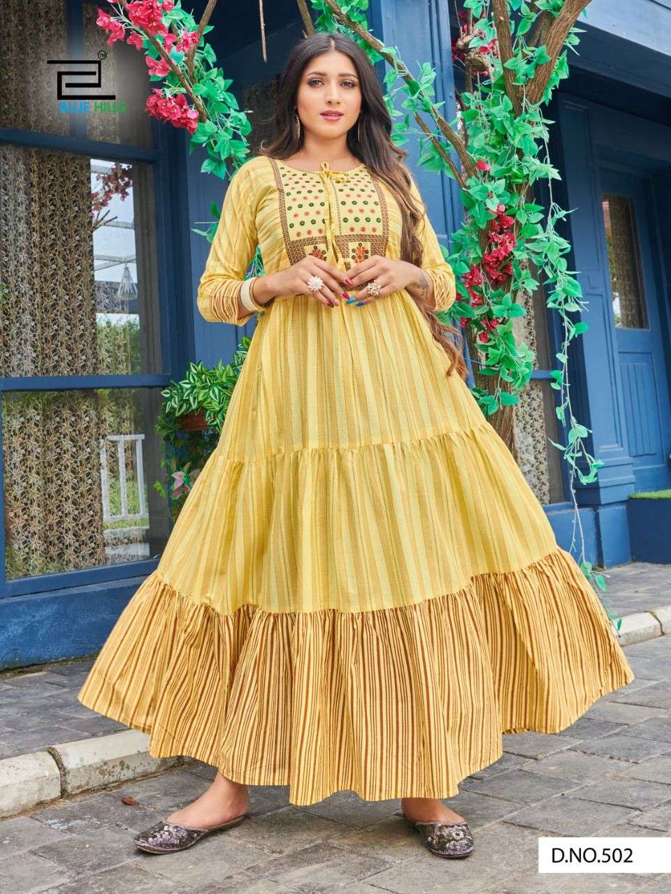 LIVIK VOL-5 BY BLUE HILLS 501 TO 508 SERIES DESIGNER STYLISH FANCY COLORFUL BEAUTIFUL PARTY WEAR & ETHNIC WEAR COLLECTION HEAVY CAMBRIC COTTON GOWNS AT WHOLESALE PRICE