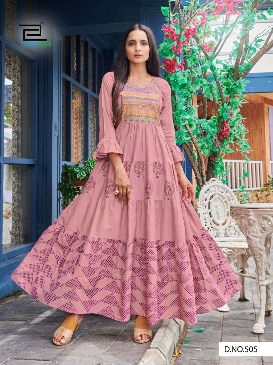 LIVIK VOL-5 BY BLUE HILLS 501 TO 508 SERIES DESIGNER STYLISH FANCY COLORFUL BEAUTIFUL PARTY WEAR & ETHNIC WEAR COLLECTION HEAVY CAMBRIC COTTON GOWNS AT WHOLESALE PRICE
